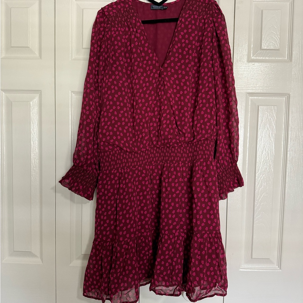 Vineyard Vines Burgundy Long Sleeve Dress - Picture 1 of 5